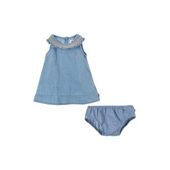 Set de rochie cu croiala A din denim si chiloti