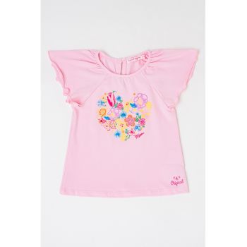 Tricou din amestec de bumbac cu model floral