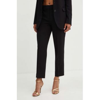 MICHAEL Michael Kors pantaloni femei, culoarea bej, drept, high waist