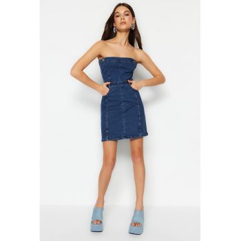 Rochie mini din denim la reducere