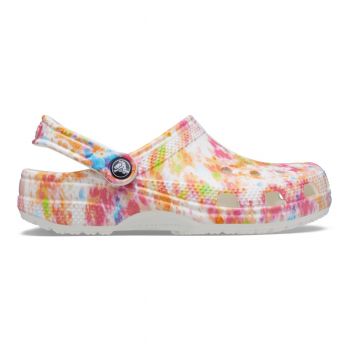 Saboti Crocs Classic Tie-Dye Graphic Clog Portocaliu - Orange Zing/Multi