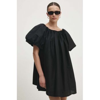 Answear Lab rochie din bumbac culoarea negru, mini, evazati