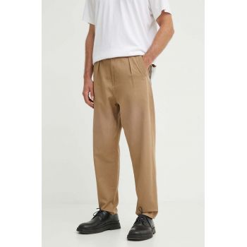 G-Star Raw pantaloni de bumbac culoarea maro, drept, D24543-C962