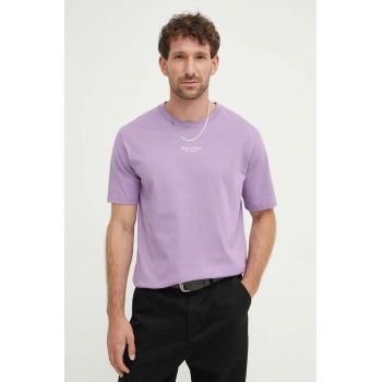 Marc O'Polo tricou din bumbac barbati, culoarea violet, cu imprimeu