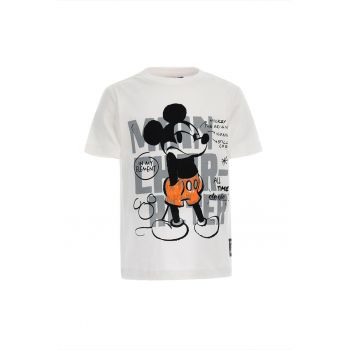 Tricou de bumbac cu imprimeu Mickey Mouse