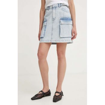 Gestuz fusta jeans mini, evazati, 10909152