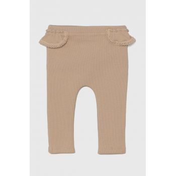 Jamiks leggins bebe AZARA culoarea bej, neted, JZH022