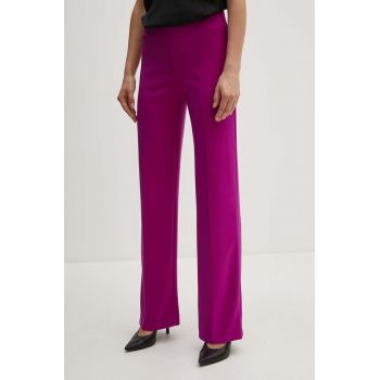 Joseph Ribkoff pantaloni femei, culoarea violet, drept, high waist, 153088F24