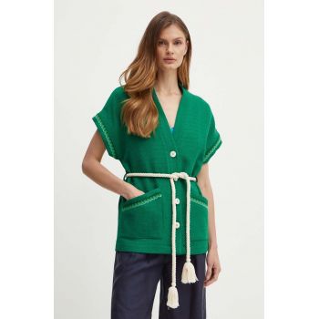 La Petite Française vesta VERDICT culoarea verde, un singur rand de nasturi