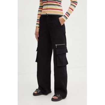 MAX&Co. pantaloni femei, culoarea negru, drept, high waist, 2426136021200