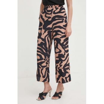 Sisley pantaloni femei, drept, high waist