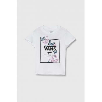 Vans tricou de bumbac pentru copii Migration culoarea alb, VN000K9MWHT1