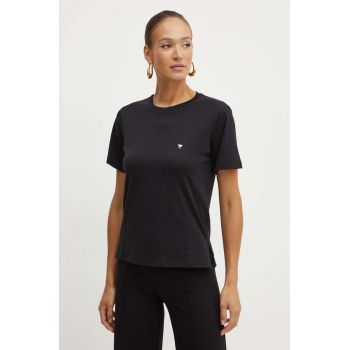 Weekend Max Mara tricou din bumbac femei, culoarea negru, 2425976021600