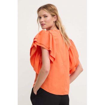 Answear Lab bluza din bumbac femei, culoarea portocaliu, neted