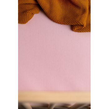 Cearsaf cu elastic din vascoza de bambus Sensillo 140x70 cm roz