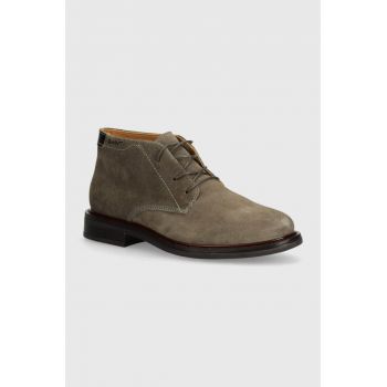 Gant pantofi de piele intoarsa St Fairkon barbati, culoarea gri, 29643758 G135