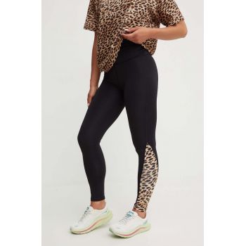 P.E Nation leggins de antrenament Power Move culoarea negru, cu imprimeu, 242G079