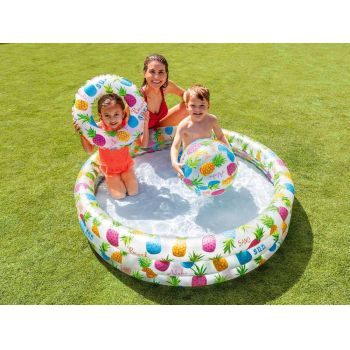 Set piscina gonflabila cu minge si colac incluse Intex Beach Sun