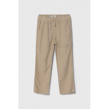 Abercrombie & Fitch pantaloni de in pentru copii culoarea bej, neted