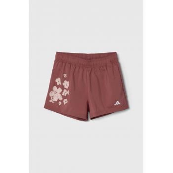 adidas pantaloni scurti copii JG TR-ES PRI SH culoarea roz, cu imprimeu, talie reglabila, IW3290