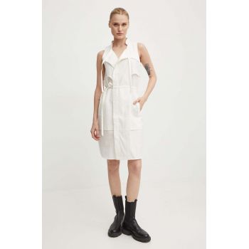 G-Star Raw rochie din bumbac culoarea bej, mini, drept, D24621-D591