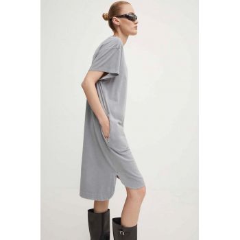 G-Star Raw rochie din bumbac culoarea gri, mini, oversize