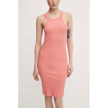 G-Star Raw rochie din bumbac culoarea roz, mini, mulata