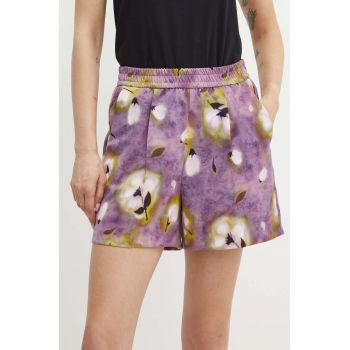 MAX&Co. pantaloni scurti femei, culoarea violet, modelator, high waist, 2426146021200