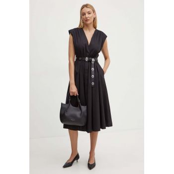 MICHAEL Michael Kors rochie culoarea negru, midi, evazati, MT482F5F4C