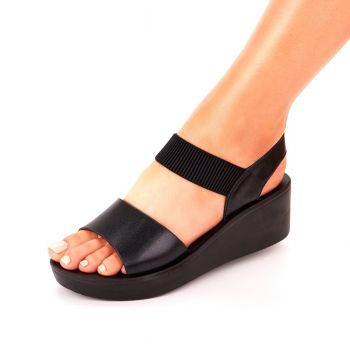 Sandale Dama Negre Cu Elastic Regard