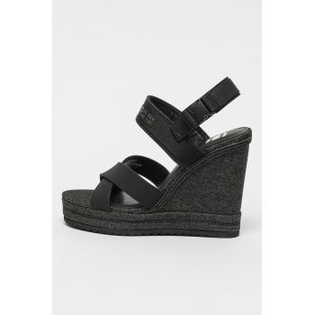 Sandale wedge de piele ecologica Bodana Cs