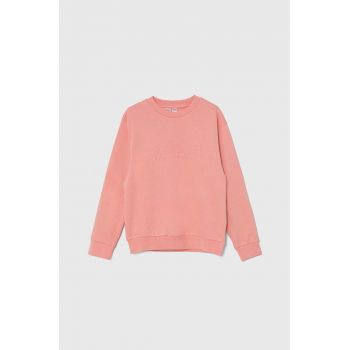 adidas bluza J SZN GFX CREW culoarea roz, cu imprimeu, IV7115