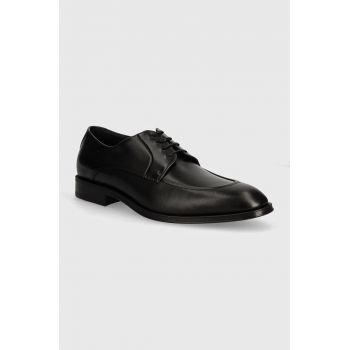 BOSS pantofi de piele Derrek barbati, culoarea negru, 50522920