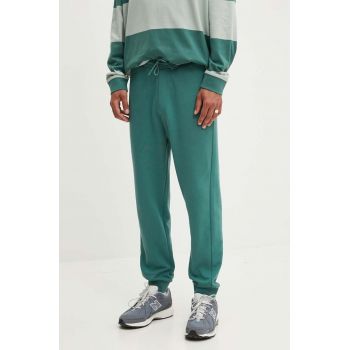 Hugo Blue pantaloni de trening din bumbac culoarea verde, neted, 50522360