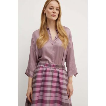 MAX&Co. camasa femei, culoarea roz, cu guler clasic, relaxed, 2426116071200