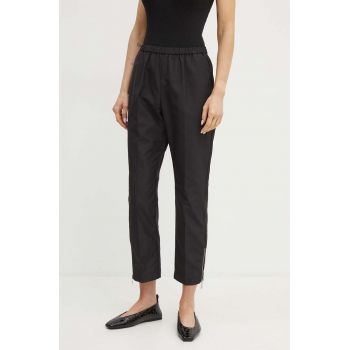 MAX&Co. pantaloni femei, culoarea negru, fason tigareta, high waist, 2426136051200