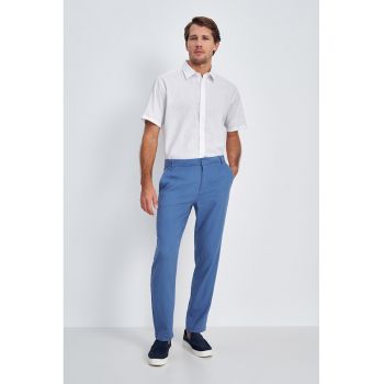 Pantaloni chino din amestec de in