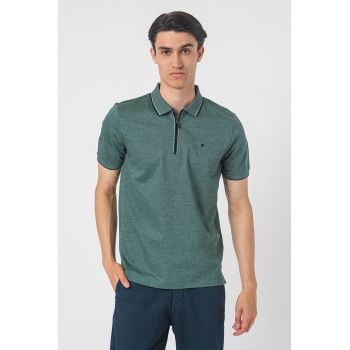 Tricou polo cu fermoar scurt