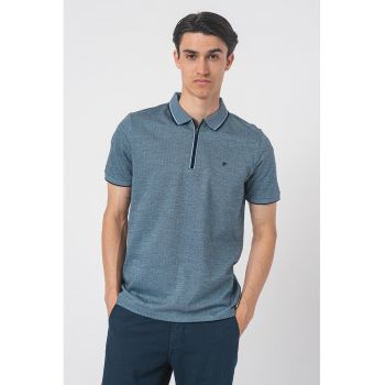 Tricou polo cu fermoar scurt