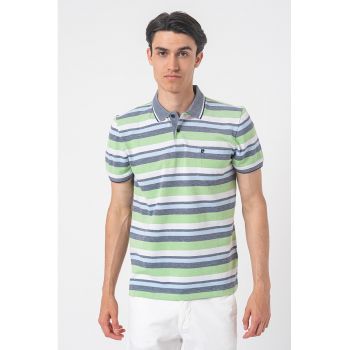 Tricou polo cu model in dungi