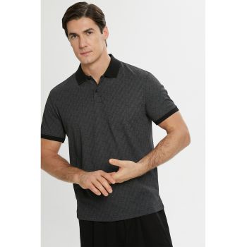 Tricou polo texturat de bumbac