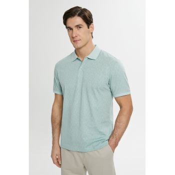 Tricou polo texturat de bumbac