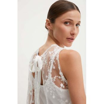 Answear Lab bluza femei, culoarea alb, in modele florale