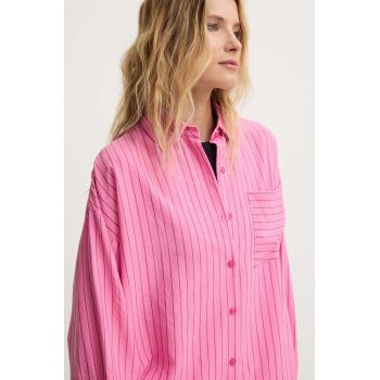 Answear Lab camasa femei, culoarea roz, cu guler clasic, relaxed