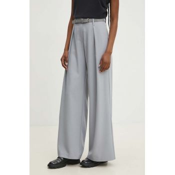Answear Lab pantaloni din lână lat, high waist