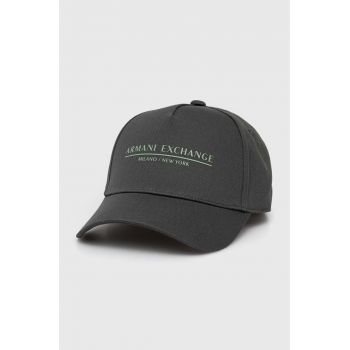Armani Exchange șapcă de baseball din bumbac culoarea verde, cu imprimeu, 954202 CC150 de firma originala