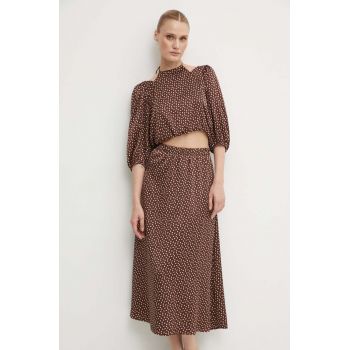 Bruuns Bazaar rochie AcaciaBBAdria dress culoarea maro, maxi, evazati, BBW3942