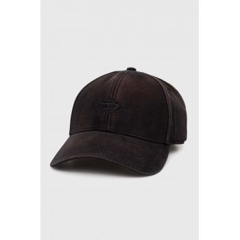 Diesel șapcă de baseball din bumbac C-RUN-WASH culoarea negru, cu imprimeu, A11361.0BLAA