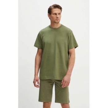 G-Star Raw tricou din bumbac culoarea verde, neted