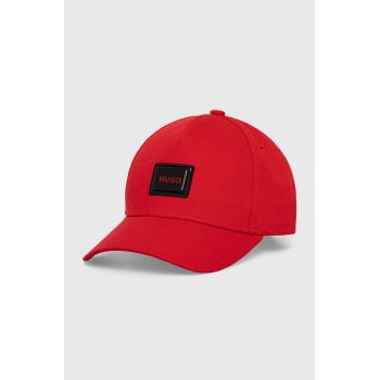 HUGO șapcă de baseball din bumbac culoarea rosu, cu imprimeu, 50519229 de firma originala